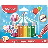 Set 12 creioane cerate Color'Peps Maped My First Jumbo, Multicolor