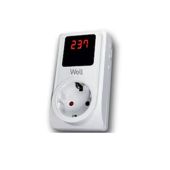 Stecher schuko cu protectie la joasa si inalta tensiune, ecran digital, Well