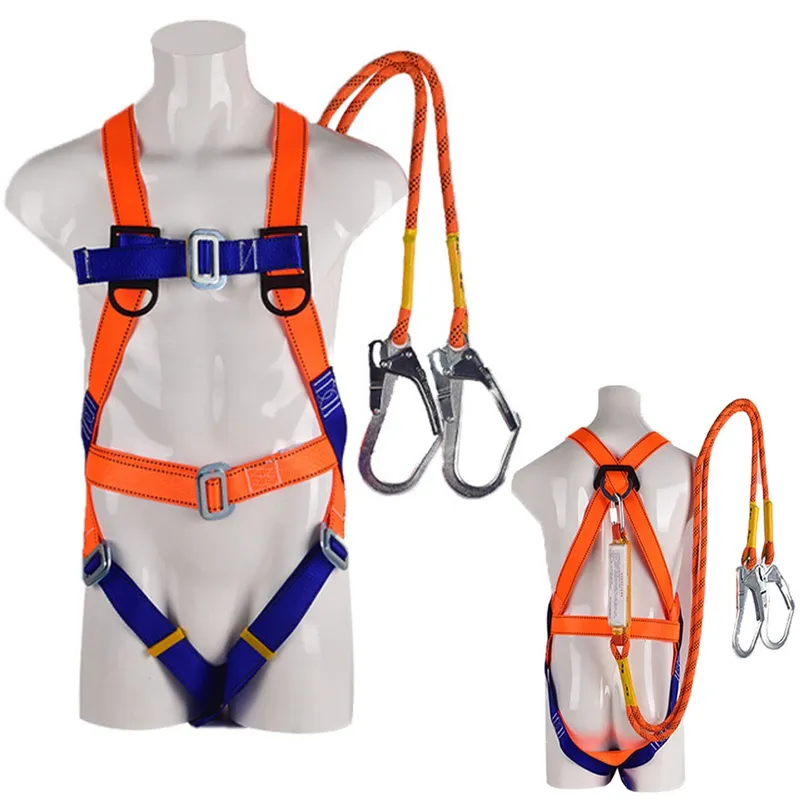 Ham de siguranta universal pentru protectie impotriva caderii intregului corp cu inel in D dorsal si picioare cu catarama de imperechere, ham de constructie a hamului de acoperis Conform ANSI/ASSP, snur intern de absorbtie a socurilor si carlig