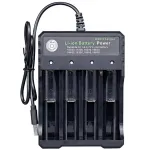 Incarcator universal pentru 4 acumulatori Li-ion 18650, indicator LED, negru, Dactylion®