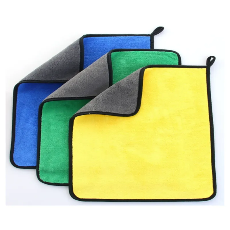 Set 3 Lavete Microfibra Profesionale Detailing Auto si Uz Casnic, tip Prosop Plusat Absorbant 30x30cm, enkourakoko®