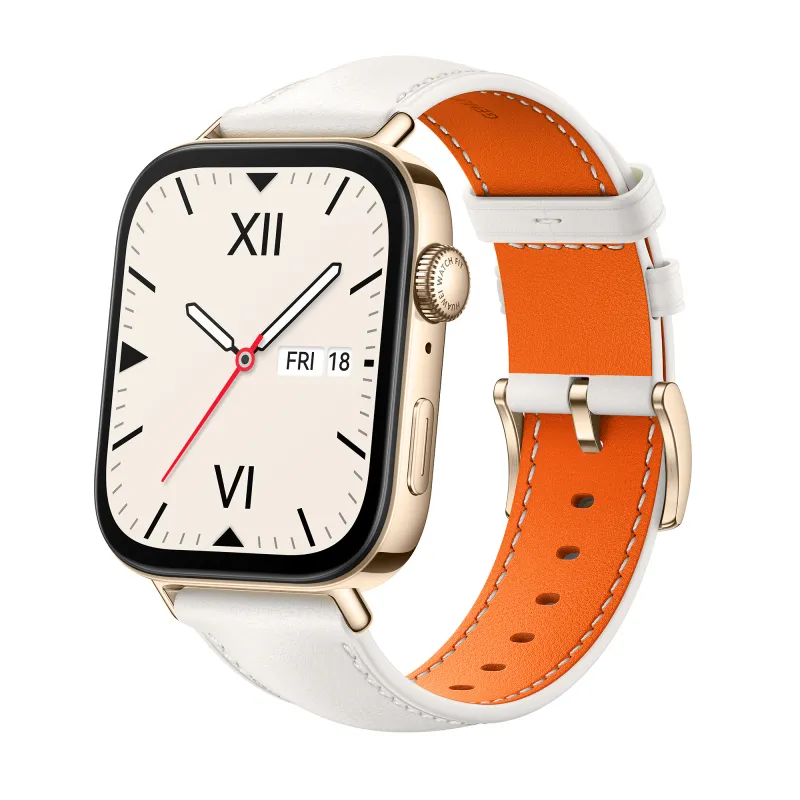 Smartwatch Huawei Watch Fit 3, Gold Body, White Leather Strap