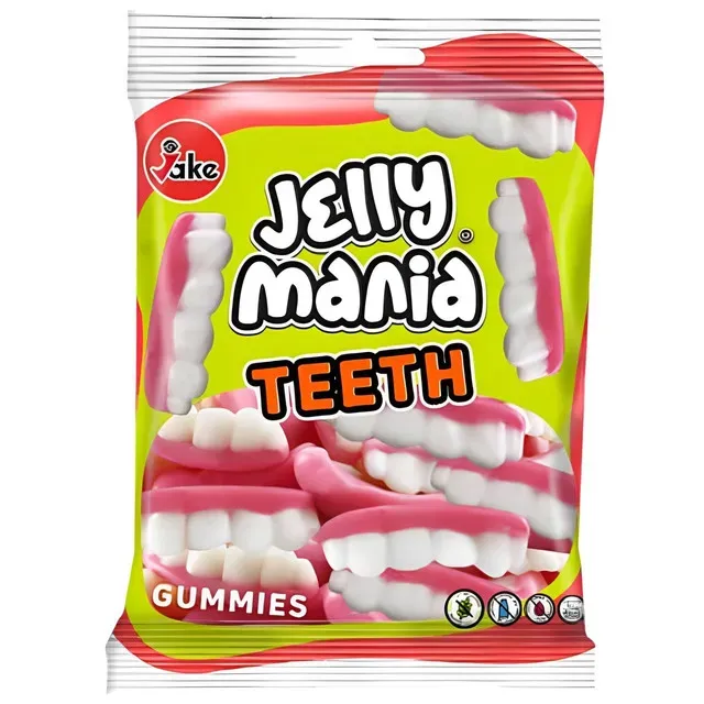 Jeleuri in forma de dinti Jake Jelly Mania Teeth, 100 g