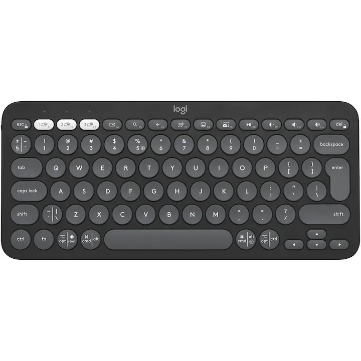 Tastatura Bluetooth Logitech Pebble Keys 2 K380s, Multi-Device, Tonal graphite