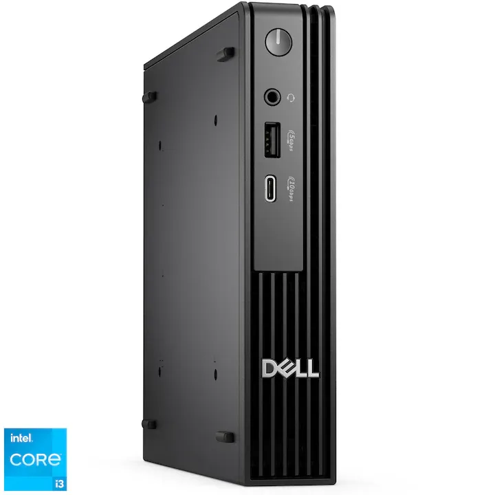 Sistem Desktop PC Dell Pro Micro QCM1250 MFF cu procesor Intel® Core™ I3-14100T pana la 4.4GHz, 16GB DDR5, 512GB SSD, Intel® UHD Graphics 730, Ubuntu, Negru