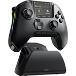 Controler wireless cu programare, display interactiv, butoane microswitch, joystick cu Hall Efect, lumini LED RGB, pentru PC, Switch, iOS, Android, negru
