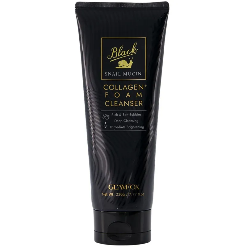 Spuma de curatare cu extract de mucina de melc negru si colagen Glamfox, 230 ml