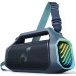 Boxa portabila Anker Soundcore Boom 2 Plus, 140W, Bluetooth 5.3, BassUp 2.0, IPX7, Lumini RGB, Baterie externa, Albastru