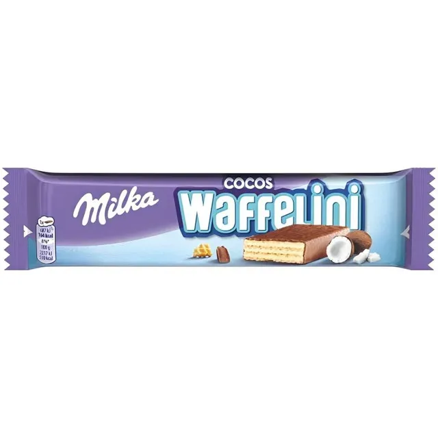 Napolitana cu crema cu cocos Milka Waffelini, 35 g