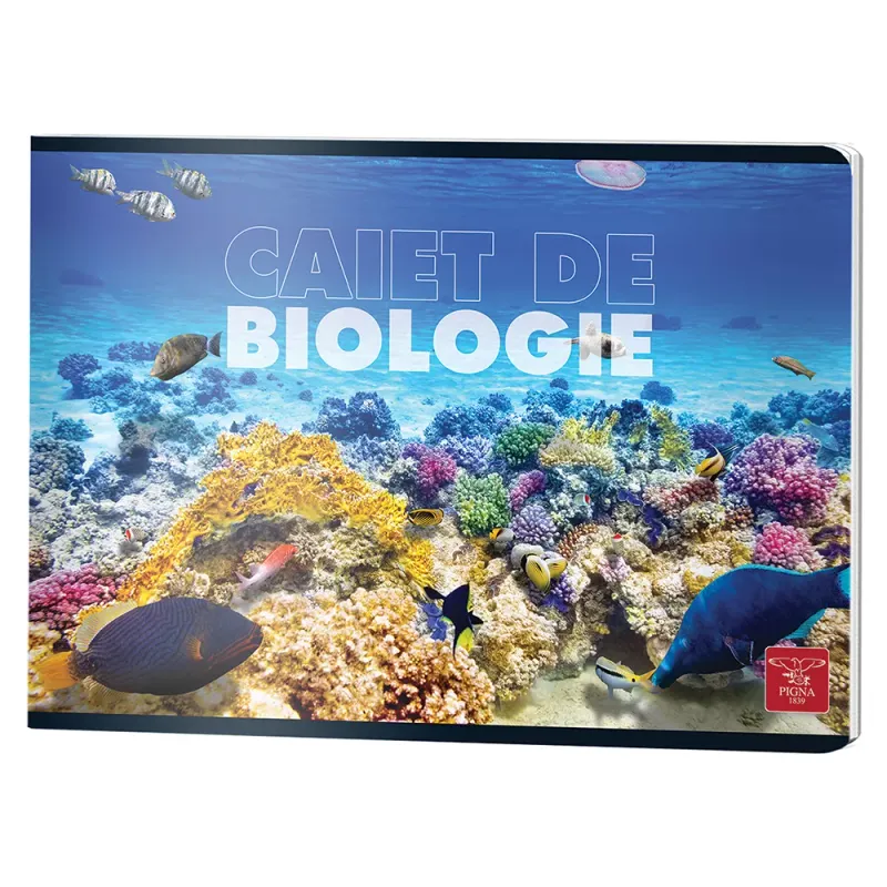 Caiet capsat Pigna de biologie cu 24 de file 17 x 24 cm, diverse modele
