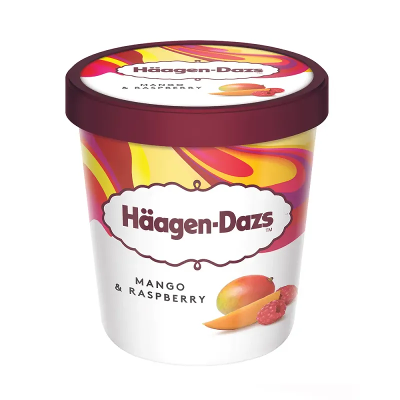 Inghetata cu de mango cu sos de zmeura Haagen Dazs, 460 ml