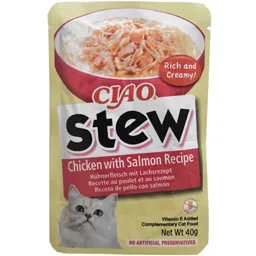 Hrana umeda pentru pisici, stew cu pui si somon 40g