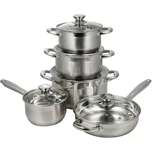 Set vase BERGNER Munich BG-32144-MM-RO, 10 piese, 16-24cm, 1.8-6.1l, inox