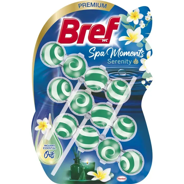 Odorizant pentru toaleta Bref Spa Moments Serenity, 3 x 50 g