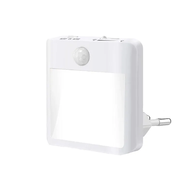 Lampa de noapte, Darklove, 3 moduri, Cu senzor zi-noapte, Buton switch trecere de la lumina calda la lumina rece, Consum redus 0.9W, Fara fir, Usor de instalat, Pentru dressing, dulap de bucatarie, baie si scari, ABS, 7.8x8.4x3.3 cm, Alb