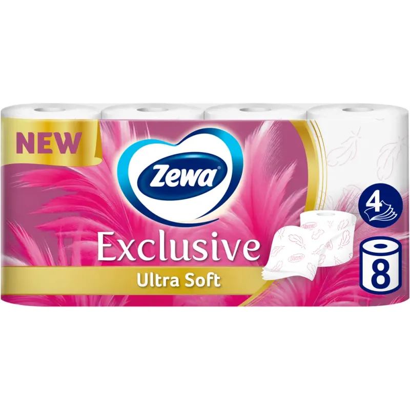 Hartie igienica Zewa Exclusive Ultra Soft 8 role, 4 straturi