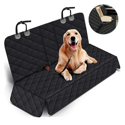 Husa scaune auto protectie si transport animale, zggzerg, cu decupare cotiera si Centura de siguranta pentru caini, impermeabila, antialunecare, lavabila, pentru majoritatea masinilor Camioane SUV-uri, 135cm, Negru