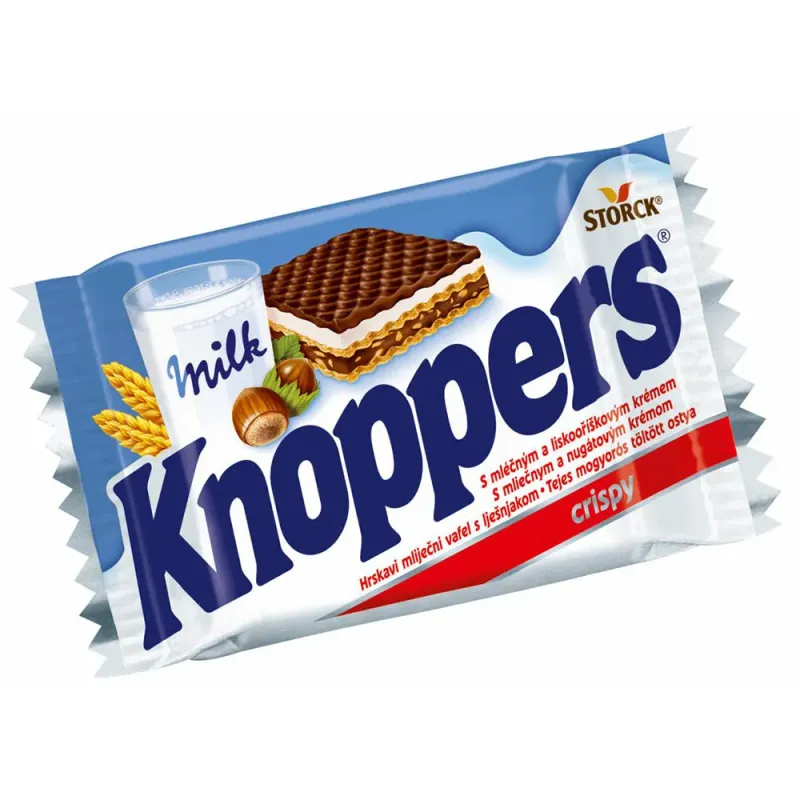Napolitana cu crema de lapte si alune de padure Knoppers, 25 g
