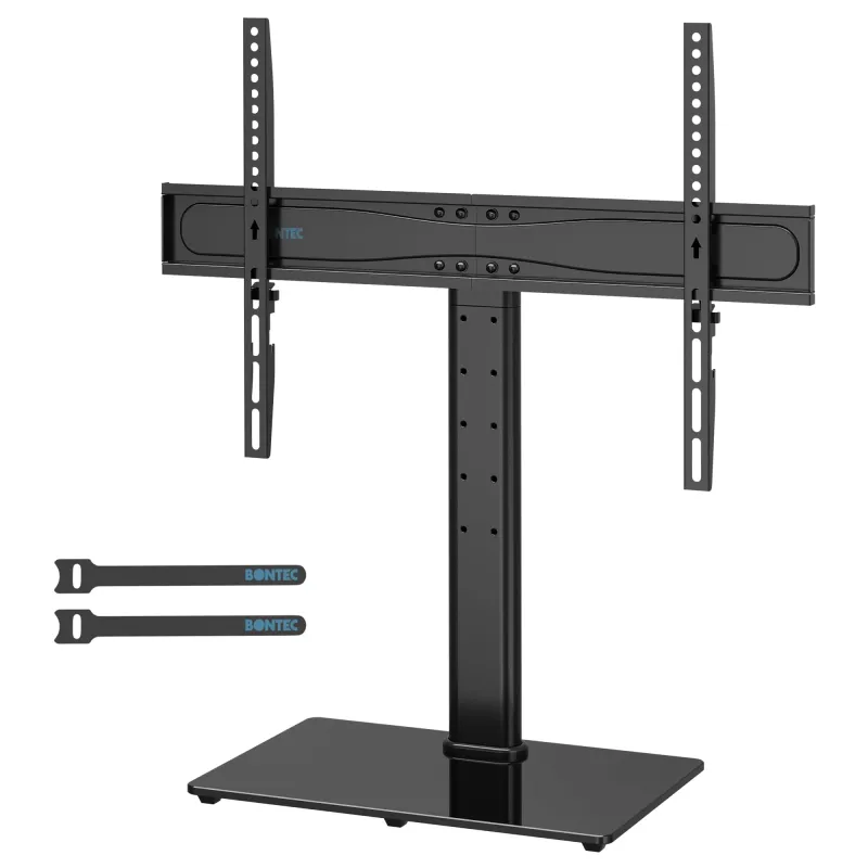 Suport Tv Bontec Pentru Televizoare Lcd, Led, Oled, Plasma, Plate Si Curbate De 26-65 Inch, Cu O Greutate De Pana La 45 Kg, Reglabil Pe Inaltime Si Stabil, Vesa Maxim 600X400