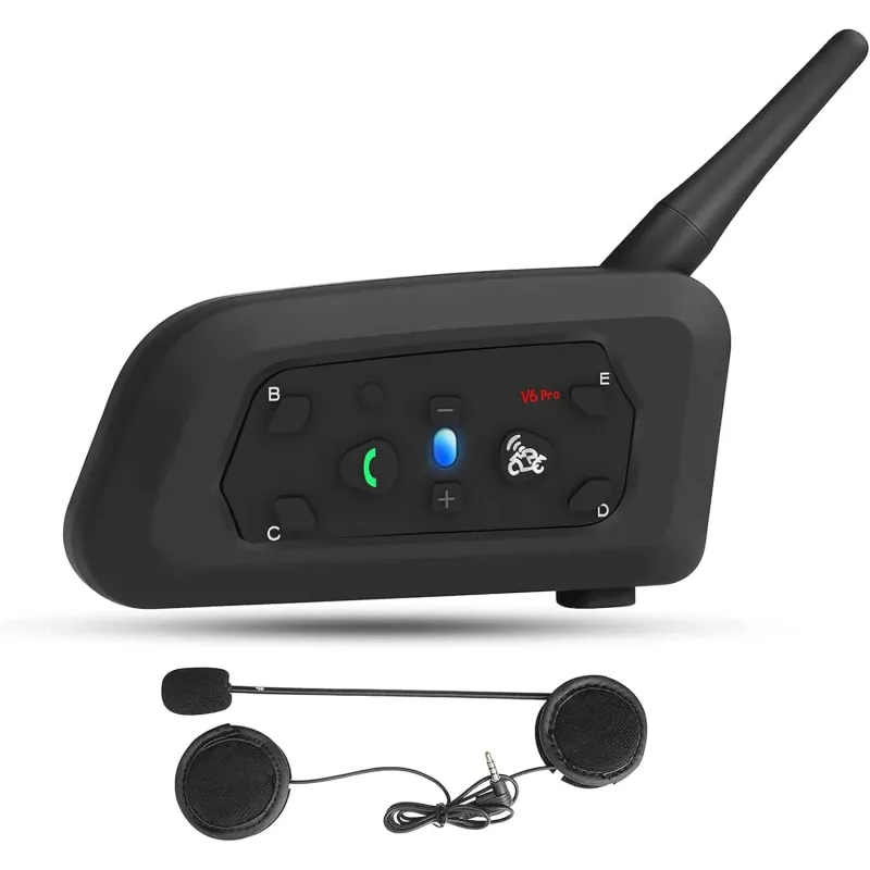 Sistem de comunicare moto V6 Pro, MOSMAOO®, Bluetooth, 850 mah, Negru