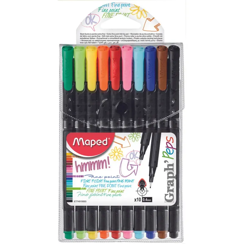 Set fineliner Maped Duo Graph'peps pachet 10 bucati