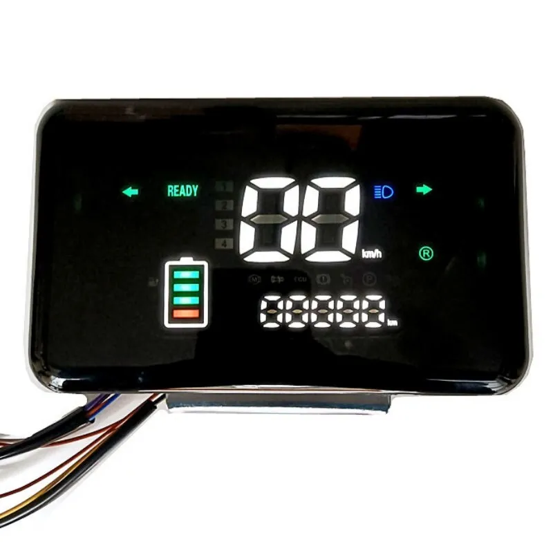 Display LCD pentru E-Bike, 48-72V, 6PIN, suport pentru curea, instalare usoara, AjieQaQ, Negru