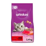 Hrana uscata pentru pisici adulte Whiskas cu vita, 1.4 kg