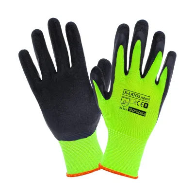 Manusi de protectie, aderenta mare din poliester, X-LATOS NEON, Procera 8