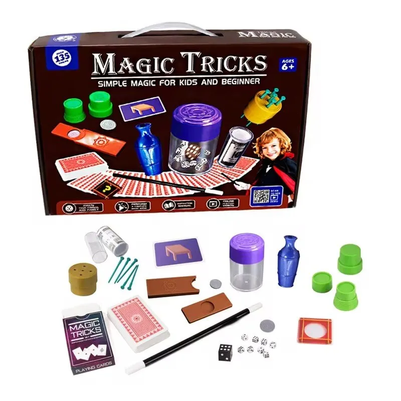 Set de magie pentru copii, Magic Tricks, Peste 135 Trucuri Magice, Magic Tricks, 6 ani +
