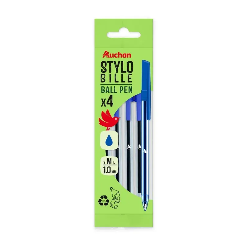 Set 4 pixuri albastre Auchan din sticle plastic reciclat