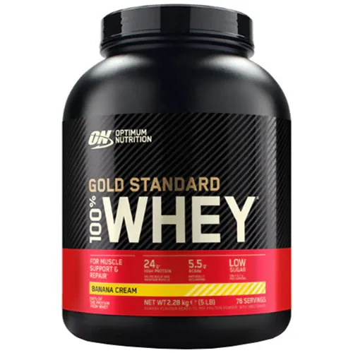 Proteine din zer, pudra proteica Optimum Nutrition, ON 100% Whey Gold Standard, aroma banana, 2.04kg