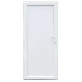 Usa exterior din PVC cu panel, 4 camere, prag aluminiu, stanga, alb, 88 x 198 cm