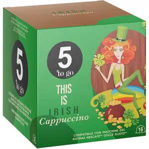 Capsule cafea 5 TO GO Irish Cappuccino, compatibile Dolce Gusto, 16 capsule, 208g