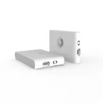 Lampa de veghe Led Gelle, reincarcabila cu senzor de miscare pentru holuri, scari, camera copilului, portabila, se conecteaza cu pana la alte 20 de lampi, baza magnetica, 300mAh, lumina galbena calda