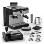 Espressor manual KRUPS Precision XP804T10, 3.5l, 15 bar, sistem Thermoblock, negru-argintiu