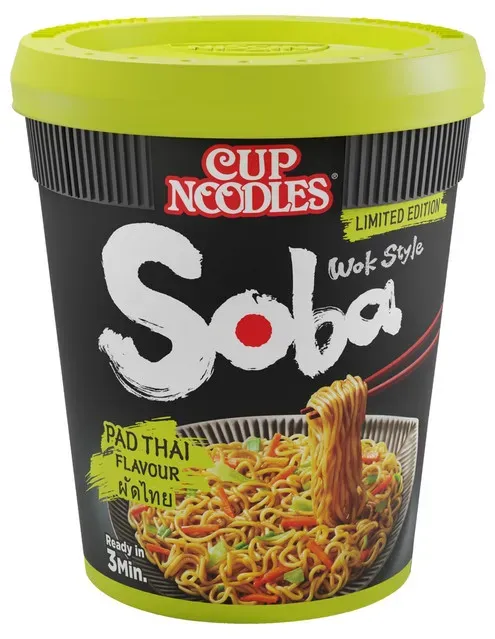 Taitei instant cu sos Pad Thai Nissin Cup Noodles Soba, 89 g