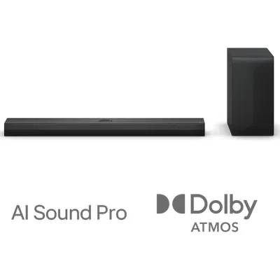 Soundbar LG S70TY, 3.1.1 , 400W, Dolby Atmos, Subwoofer Wireless, HDMI, USB, Negru