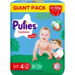 Scutece Chilotel Pufies Fashion & Nature Giant Pack, marimea 4, 9-15 kg, 68 bucati