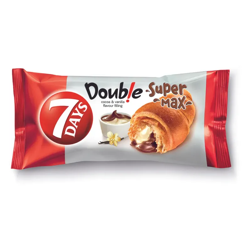 Croissant cu umplutura cu cacao si aroma de vanilie 7 Days Super Max, 110 g
