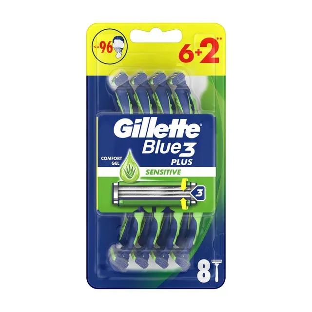 Aparat de ras Gillette Blue3 Sensitive, 8 bucati