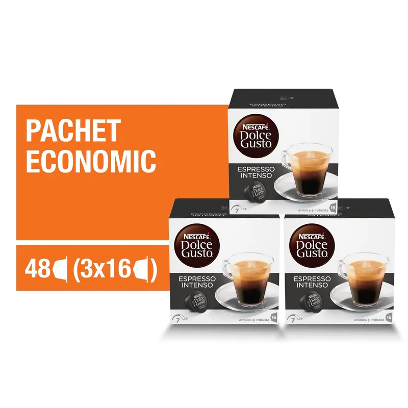 Set 3 x Capsule Nescafe Dolce Gusto Espresso Intenso, 48 capsule, 336g