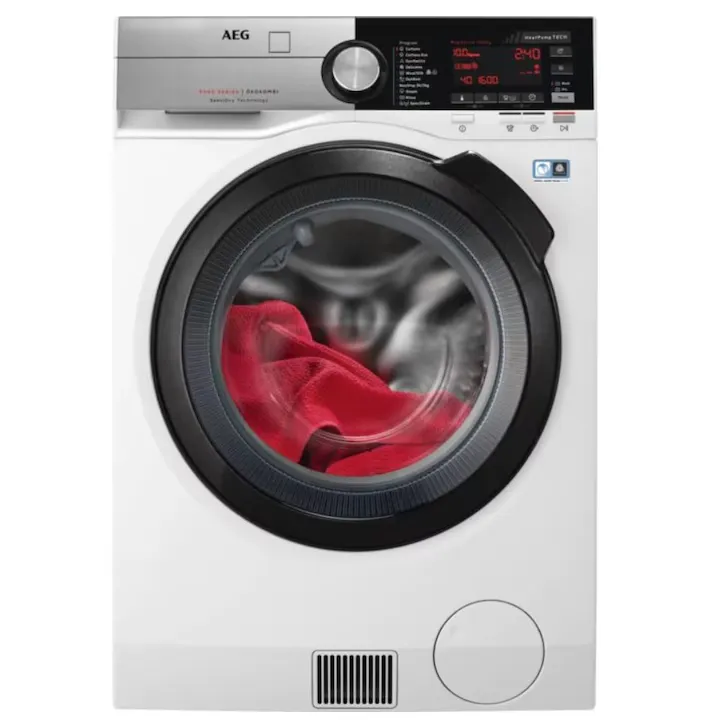 Masina de spalat rufe cu uscator AEG seria 9000 L9WBC61B, Pompa de caldura, 10 kg spalare/6 kg uscare, 1600 RPM, Motor Inverter, Display LCD, Clasa A, Alb