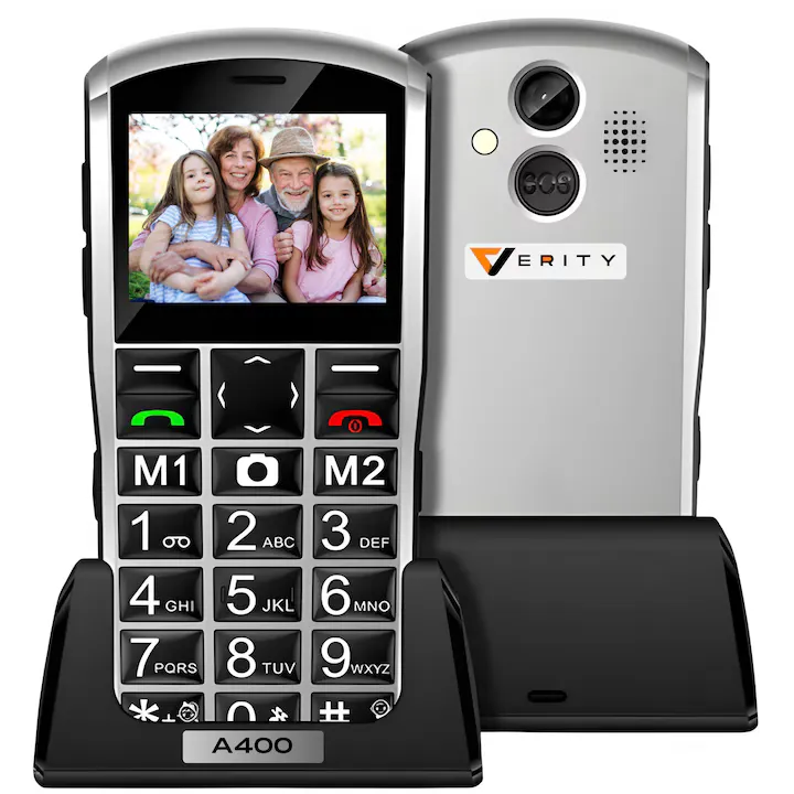 Seniori VERITY, Functie SOS pentru Siguranta, Telefon Mobil cu Taste Mari, Dual SIM, Meniu Limba Romana, Radio, Difuzor Puternic, Lanterna, Telefon cu Butoane Rezistent Varstnici, Baterie 1800mAh, Autonomie Mare, Ecran 6.1cm, Retea 4G