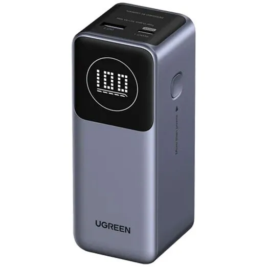 Acumulator extern UGREEN 12000mAh 100W Fast Charging Power Bank PB724, 100W, Ecran digital LCD, Gri