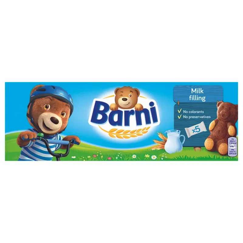 Prajitura cu ciocolata cu lapte Barni, 5 bucati, 150 g