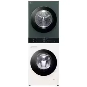 Masina de spalat rufe frontala cu uscator LG WashTower WT1210EGF, Steam, 12/10 kg, 1400 rpm, Clasa A/C, Wi-Fi, bej-verde