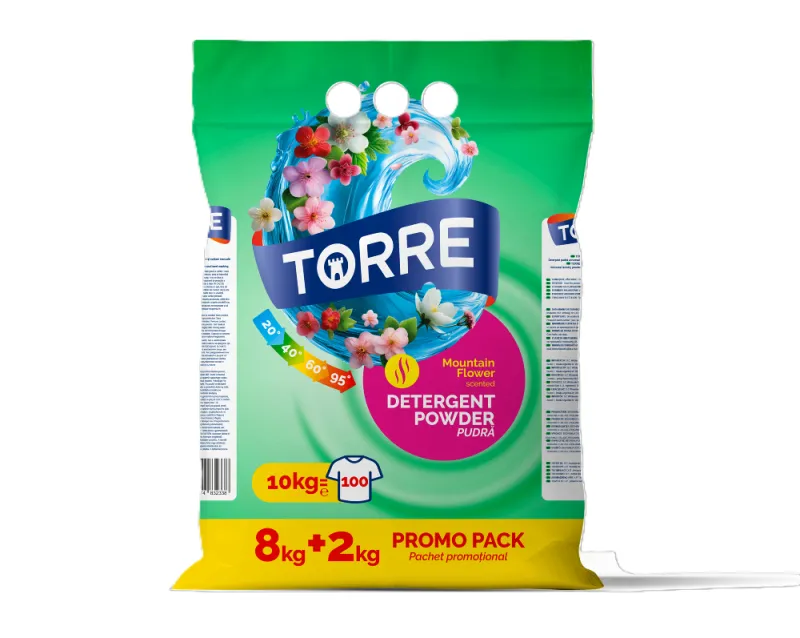 Detergent pudra Torre flori de munte, 80 spalari, 8+2 KG Promo