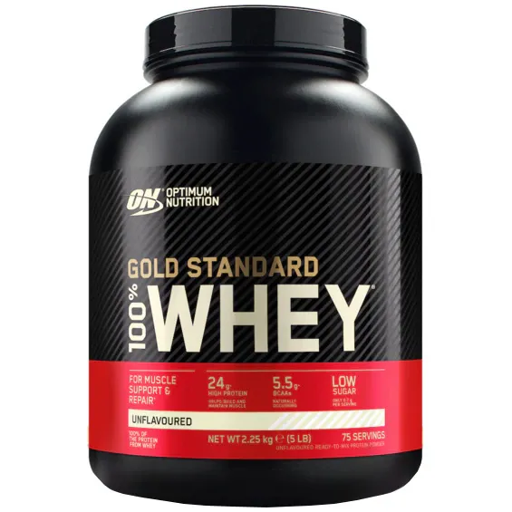 Proteine din zer, pudra proteica Optimum Nutrition, ON 100% Whey Gold Standard, aroma: fara aroma, 2.244kg