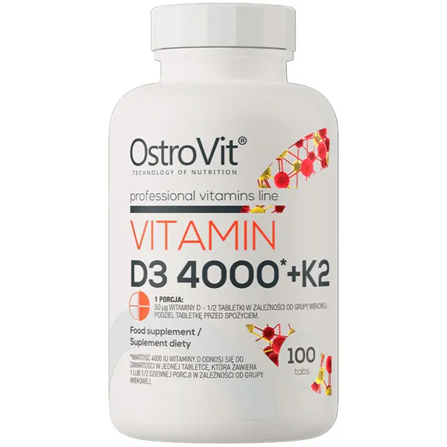 Supliment alimentar OstroVit Vitamin D3 4000IU + K2 100 tabs