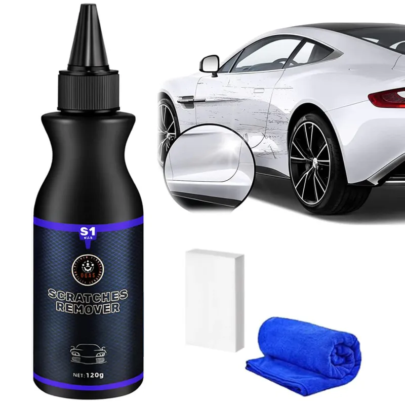 Solutie pentru zgarieturi Auto/Moto tip pasta polish, Yingyun®, Corector, Decontaminare, Indepartare si reparare pete masina, cu bureti si lavete de curatat, 120 g